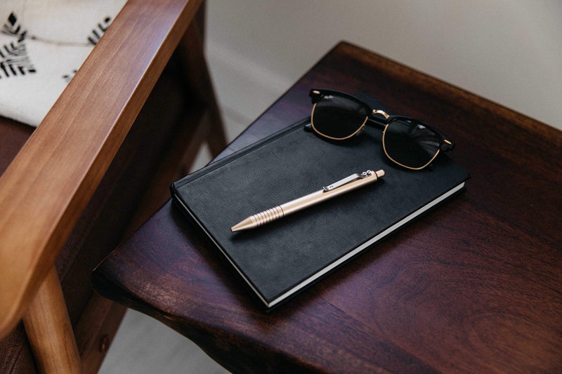 Everyman Gold Grafton Full Click Refillable 0.7mm Gel Ink Pen | Sleek Anodized Aluminum EDC Pen with Deep Grooved Grip | Smooth Writing Pocket Pen for Office, Travel, Gifting & Daily Use - Image 5
